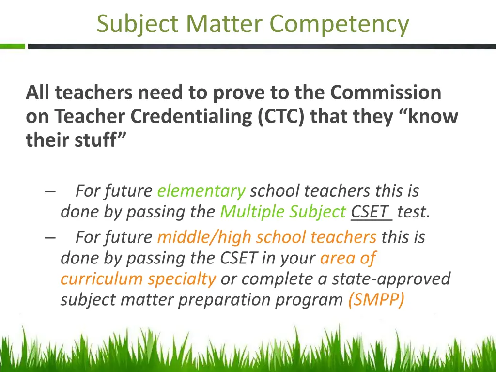 subject matter competency