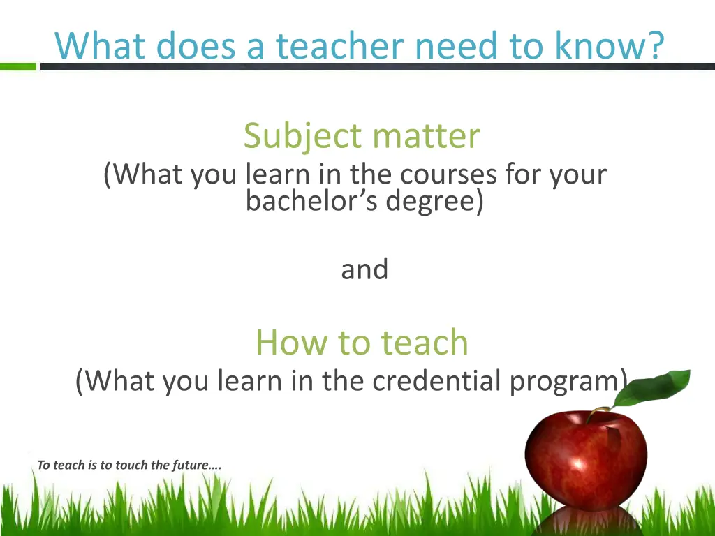 what does a teacher need to know