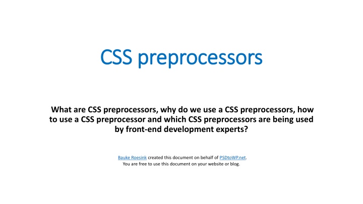 css css preprocessors preprocessors