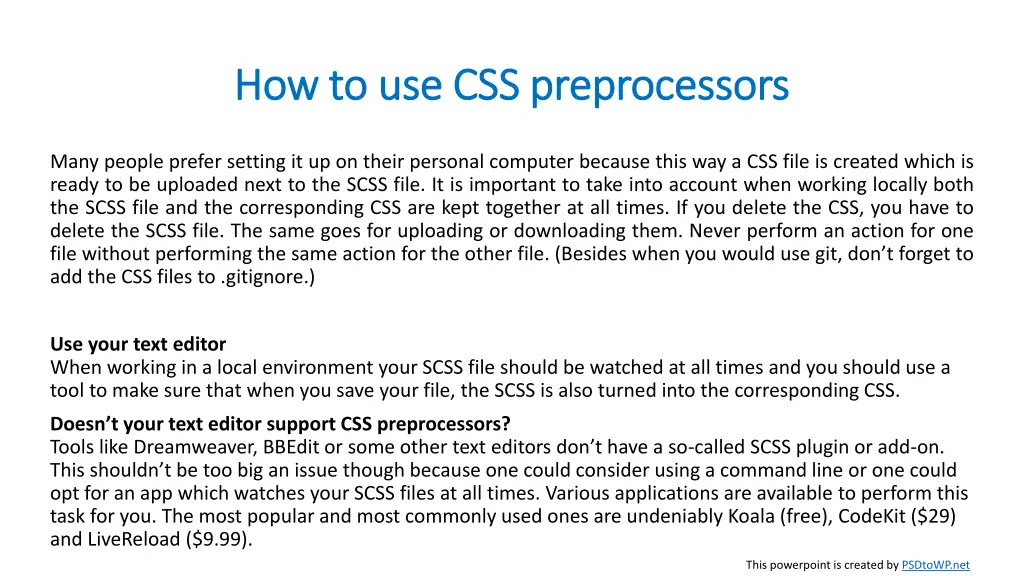 how to use css preprocessors