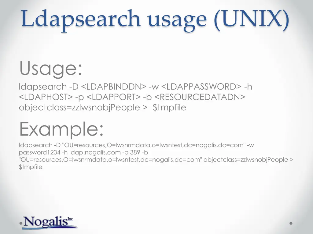 ldapsearch usage unix