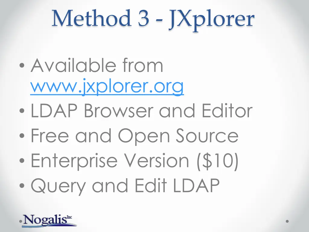 method 3 jxplorer