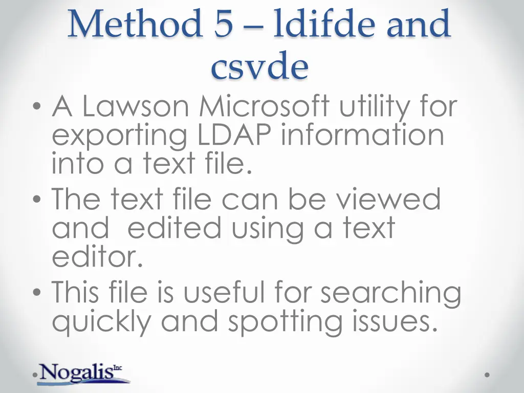 method 5 ldifde and csvde a lawson microsoft