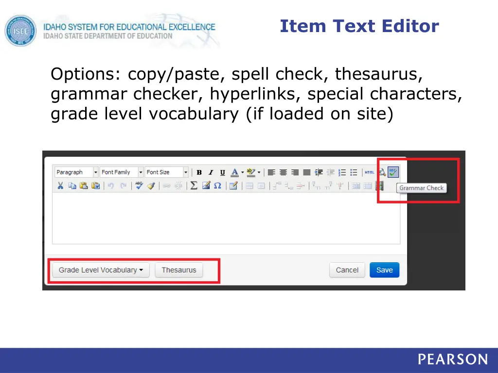 item text editor