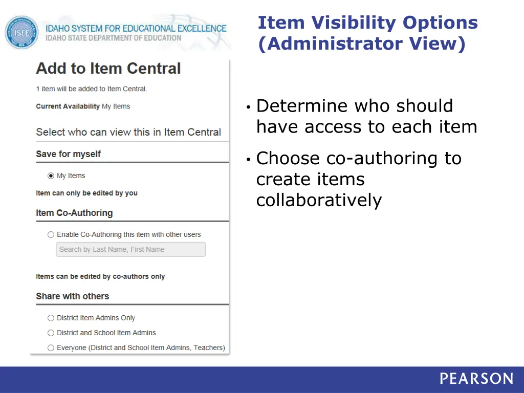 item visibility options administrator view 1