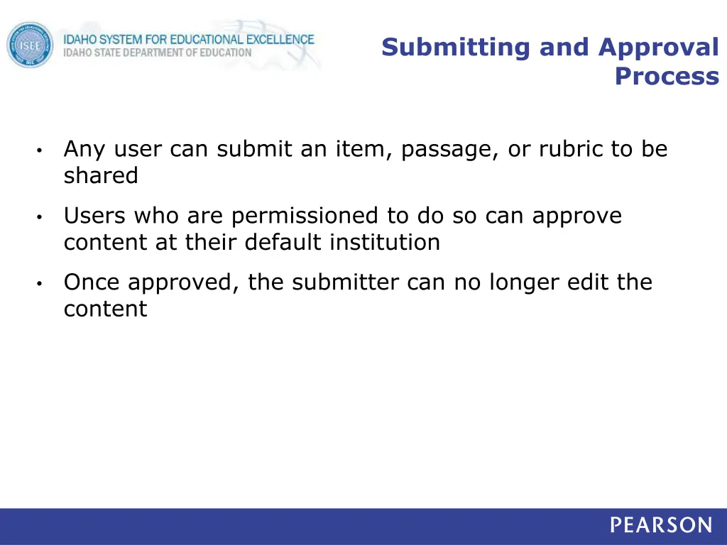 submitting and approval