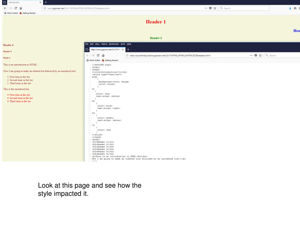 look at this page and see how the style impacted