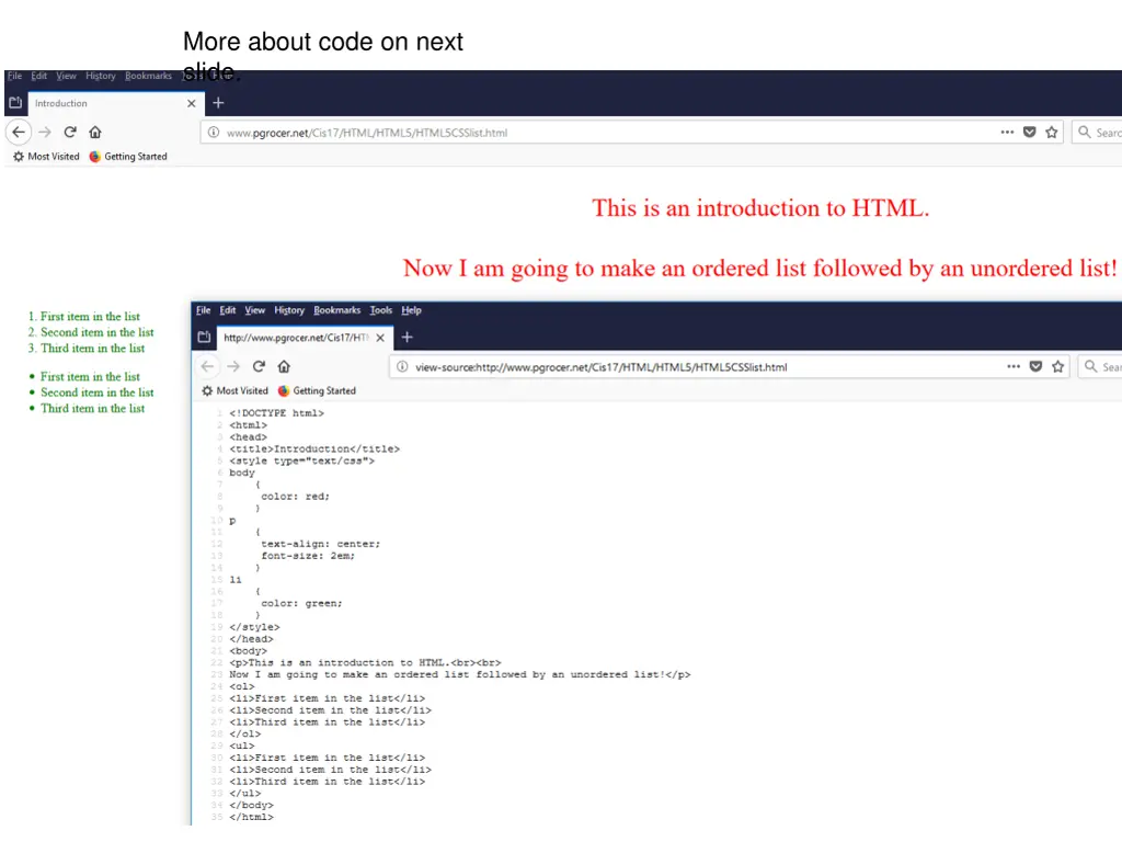 more about code on next slide