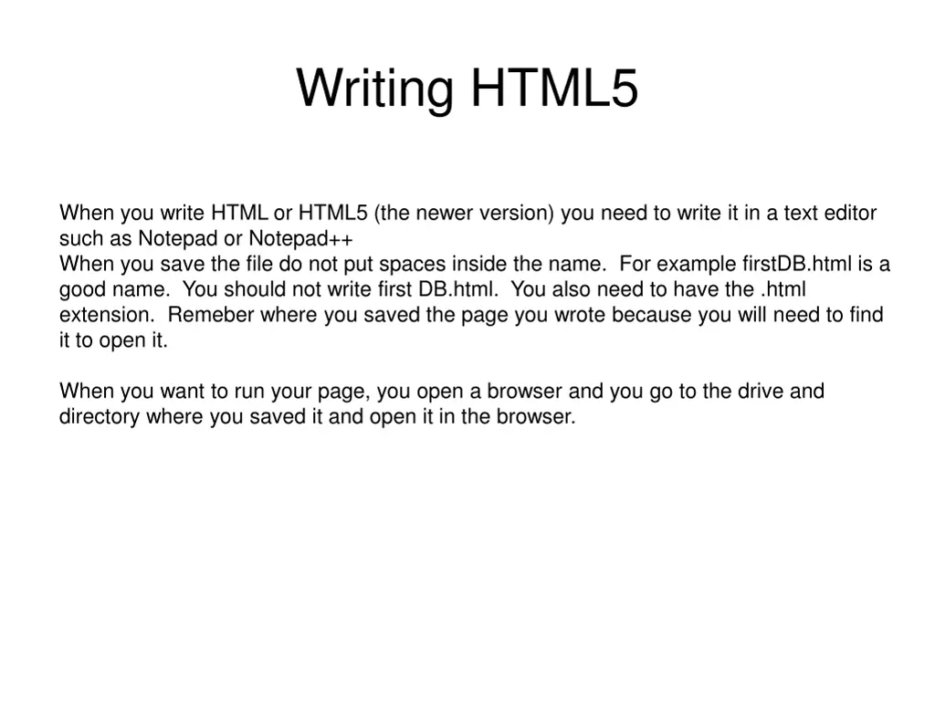 writing html5