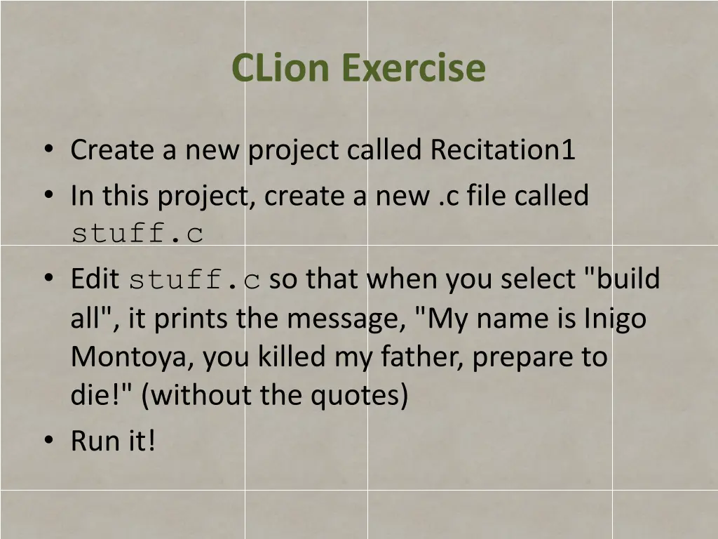 clion exercise