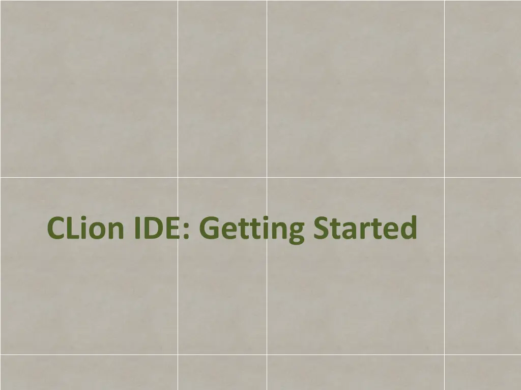 clion ide getting started