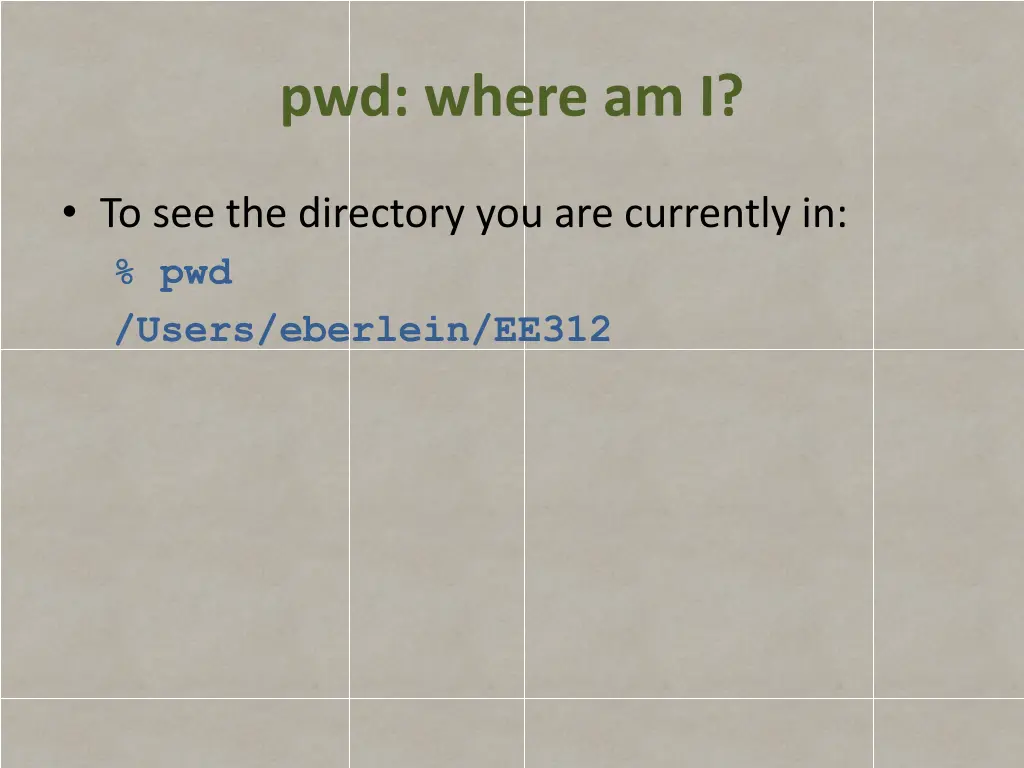 pwd where am i