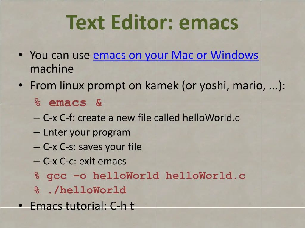 text editor emacs