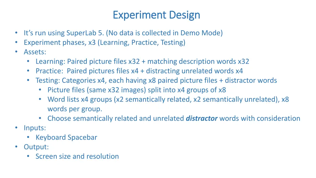 experiment design experiment design