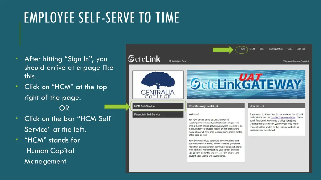 employee self serve to time 1
