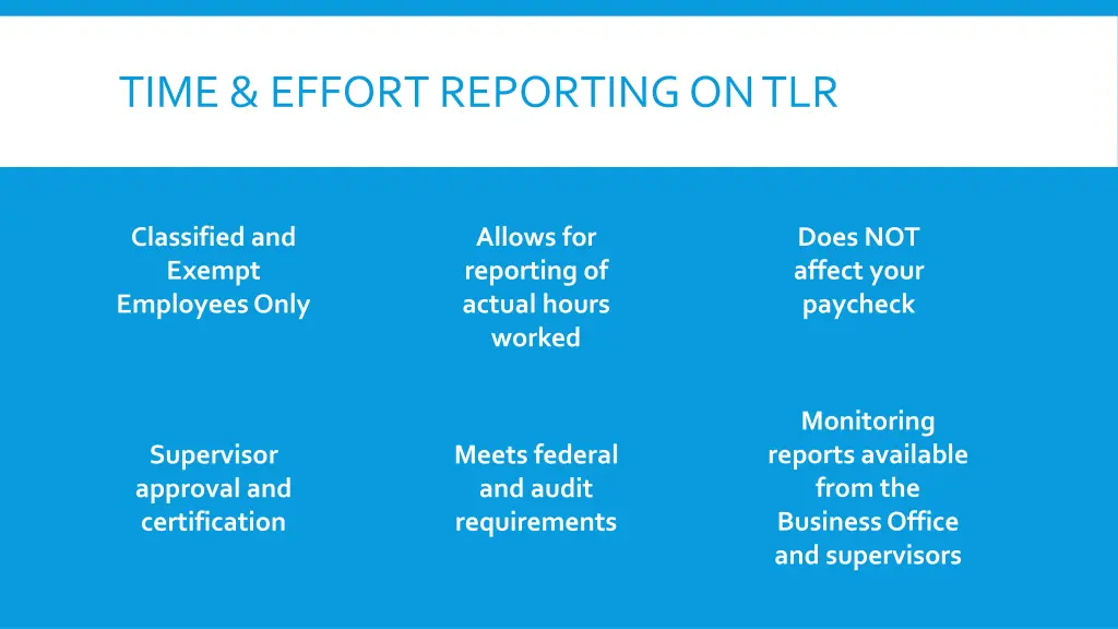 time effort reporting on tlr