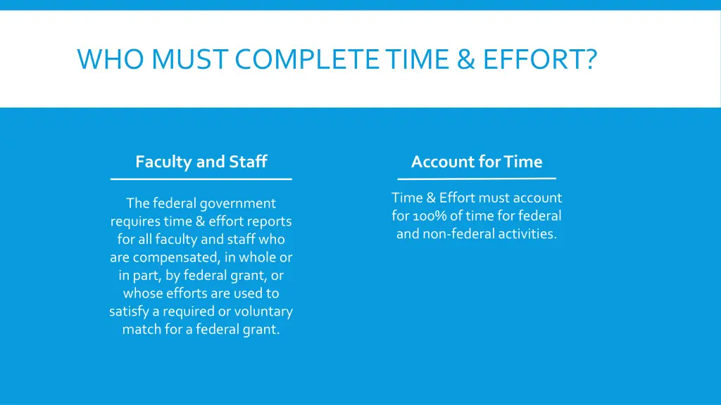 who must complete time effort