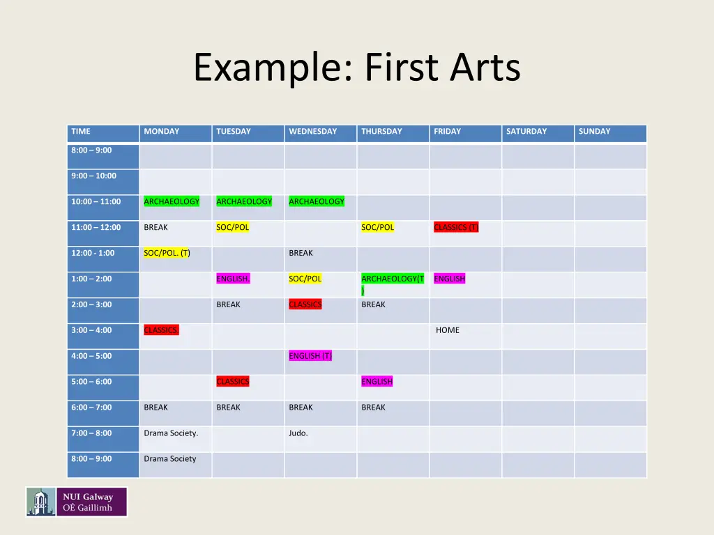 example first arts 1