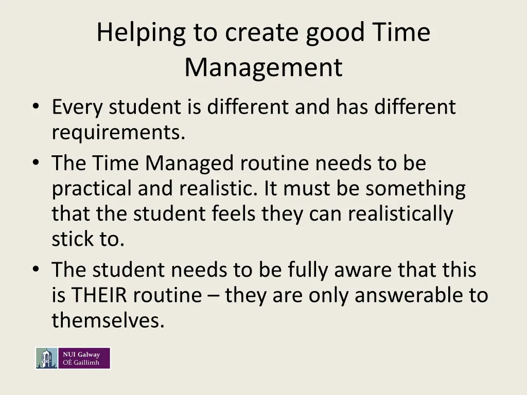 helping to create good time management every
