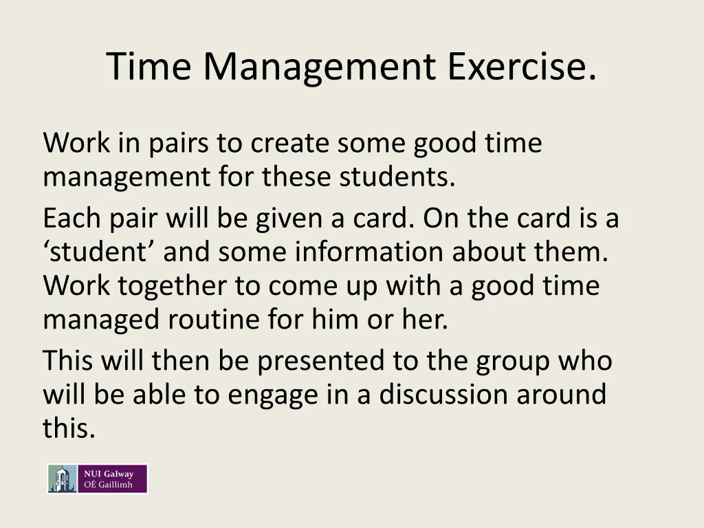 time management exercise