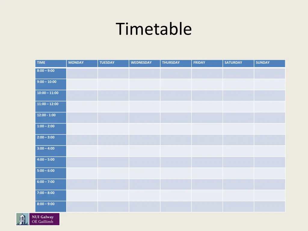 timetable