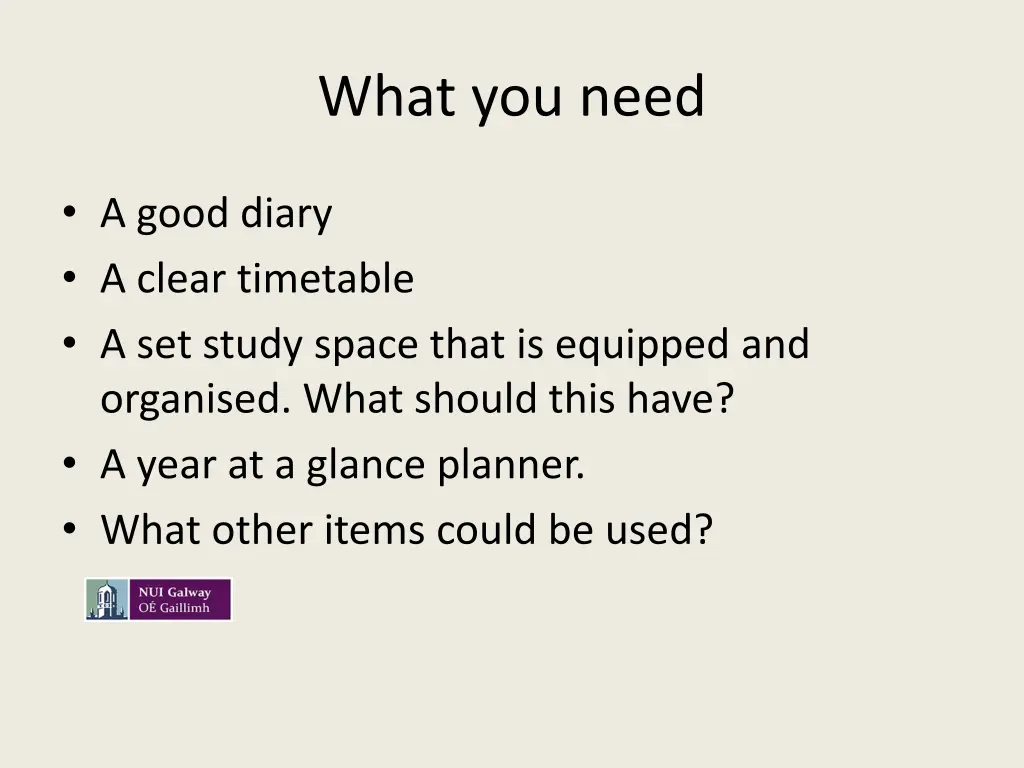 what you need