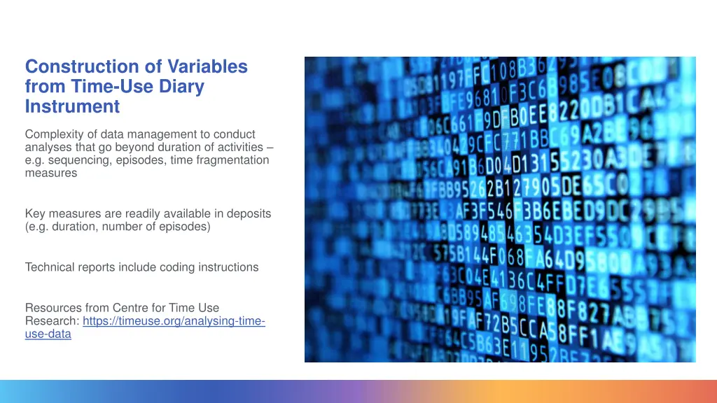 construction of variables from time use diary