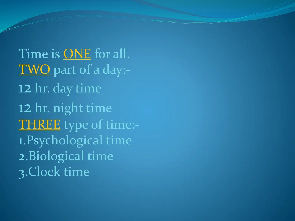 time is one for all two part