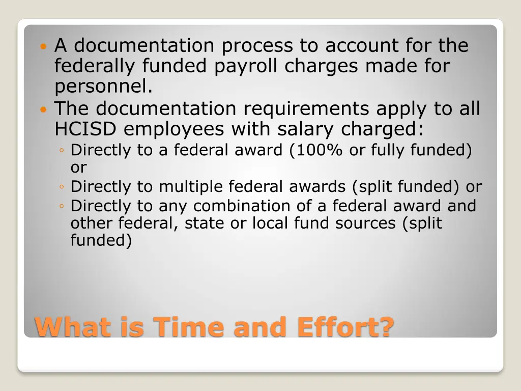 a documentation process to account