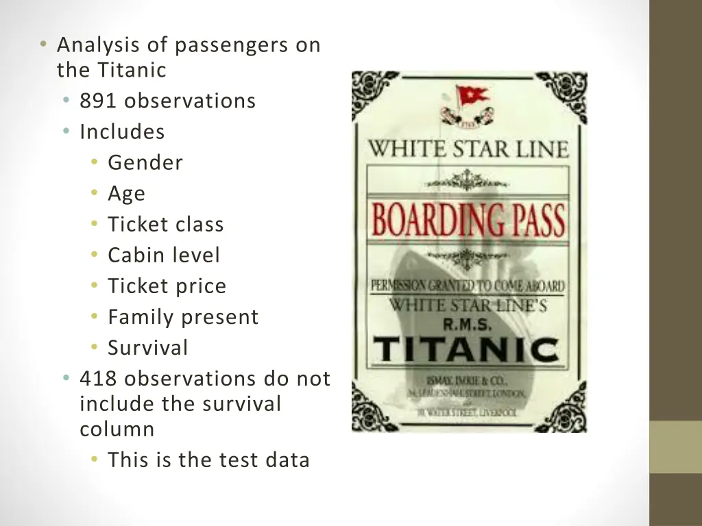 analysis of passengers on the titanic