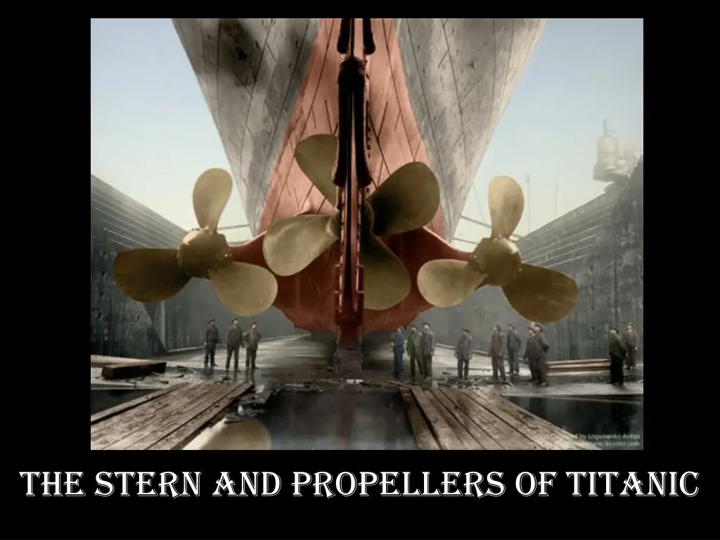 the stern and propellers of titanic