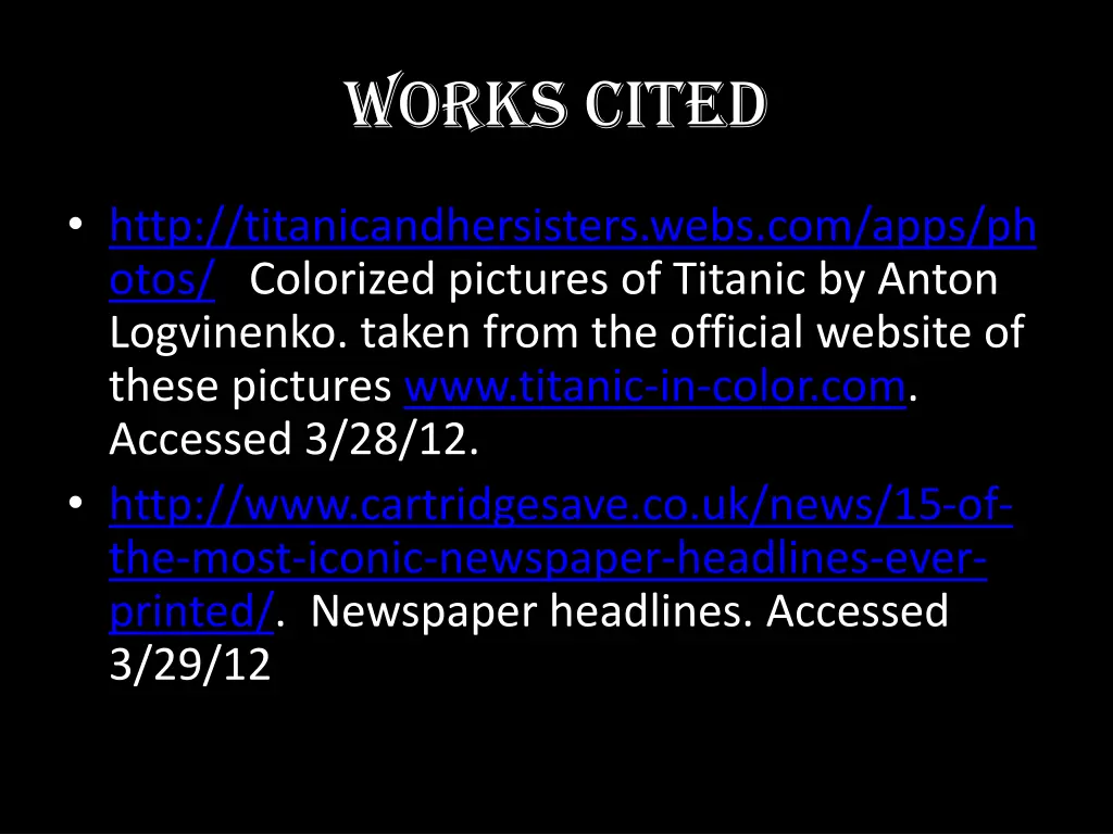 works cited