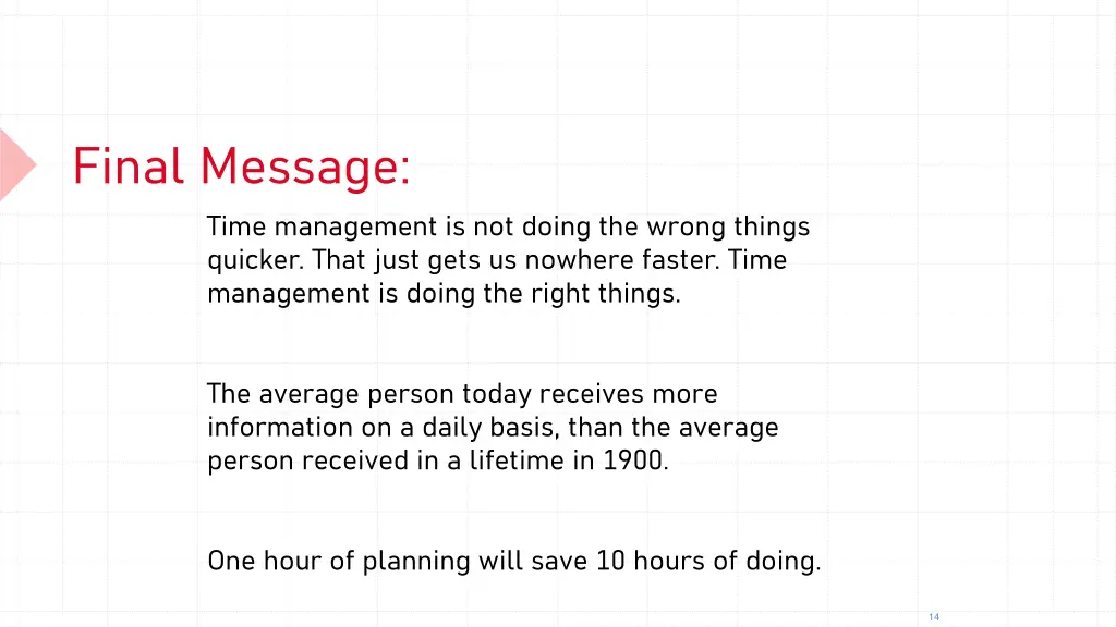 final message time management is not doing
