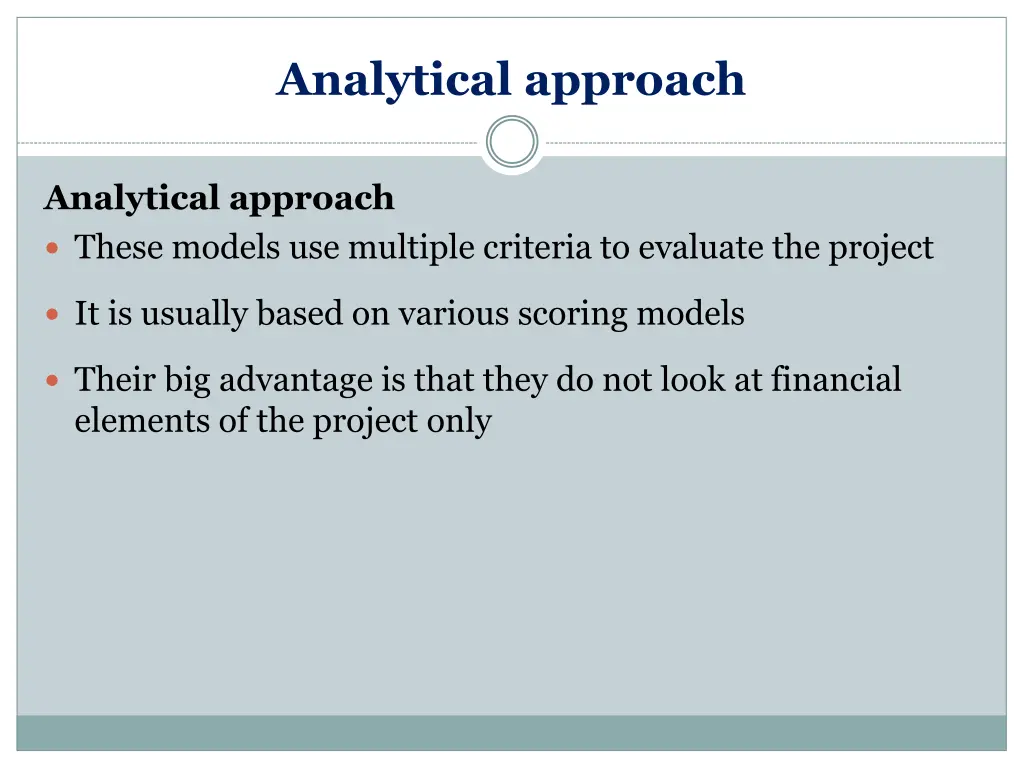 analytical approach