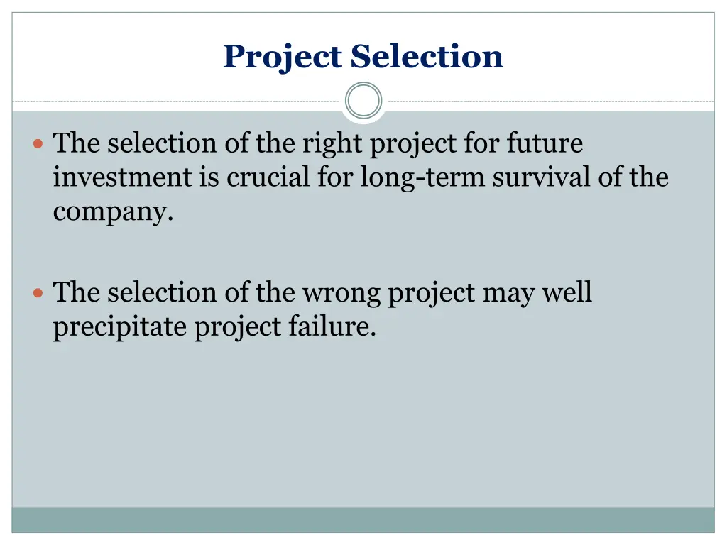project selection 1