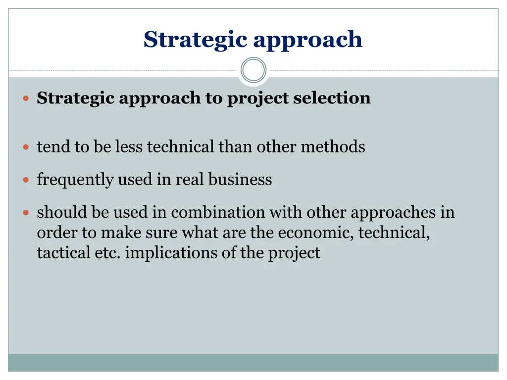 strategic approach
