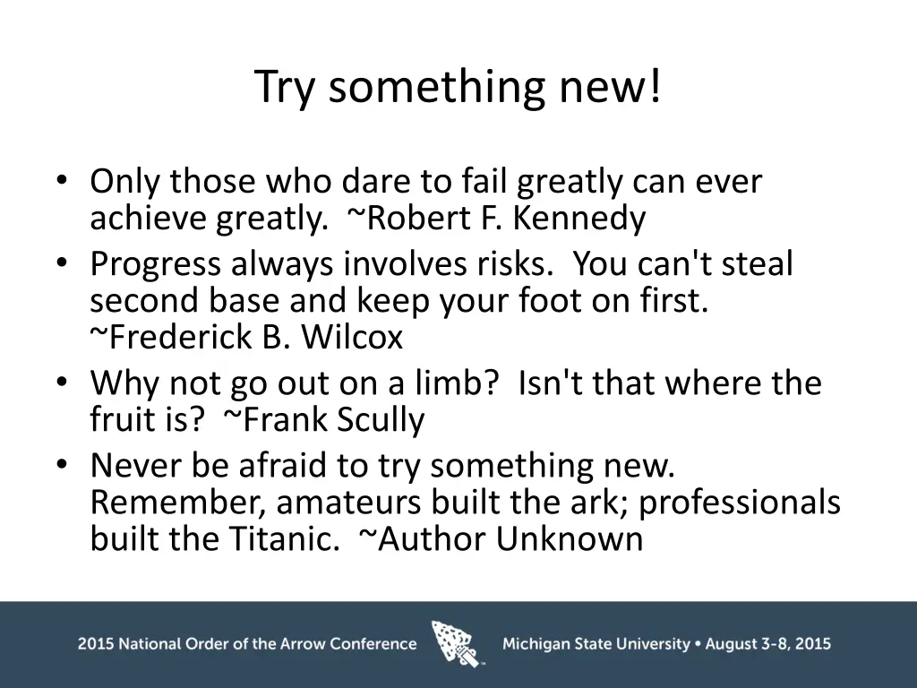 try something new
