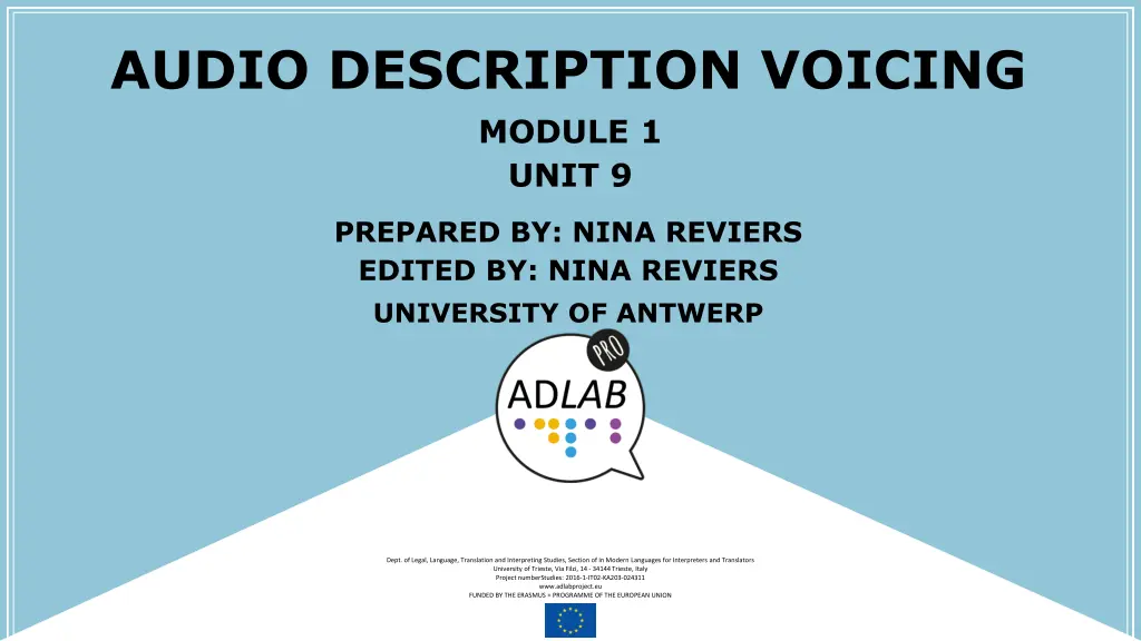 audio description voicing module 1 unit 9
