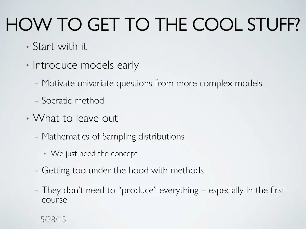 how to get to the cool stuff