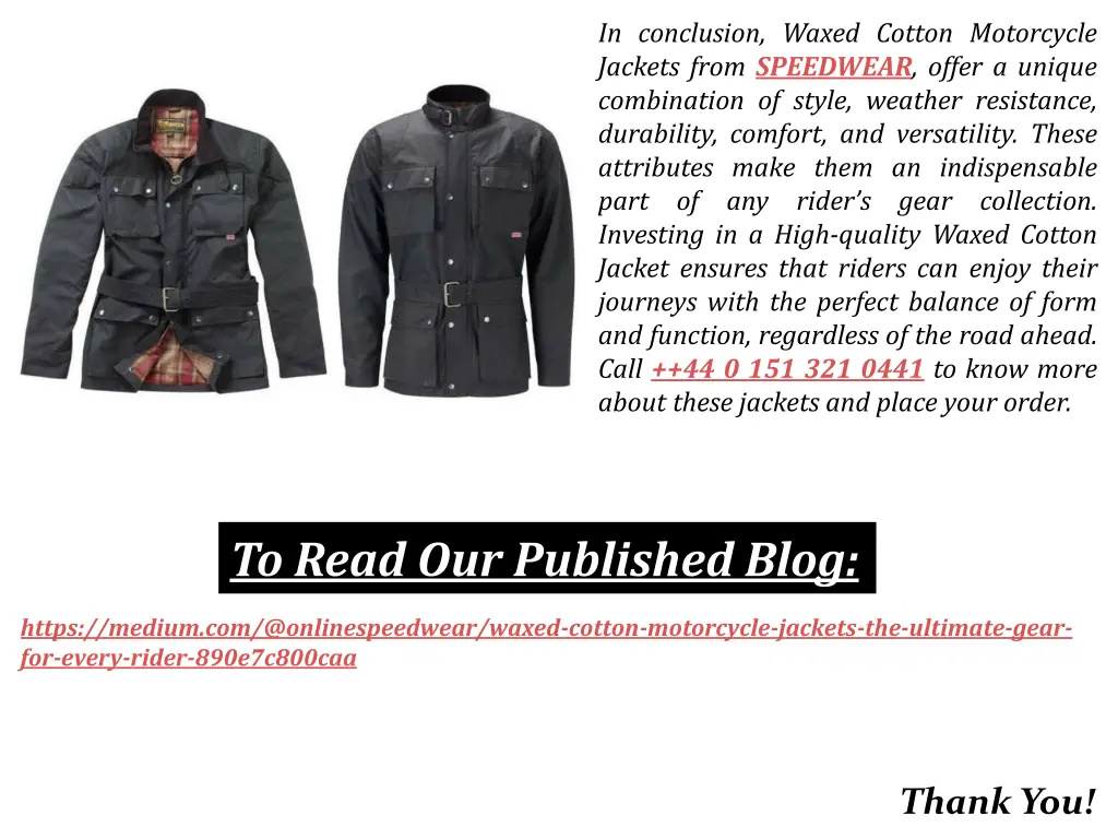 in conclusion waxed cotton motorcycle jackets