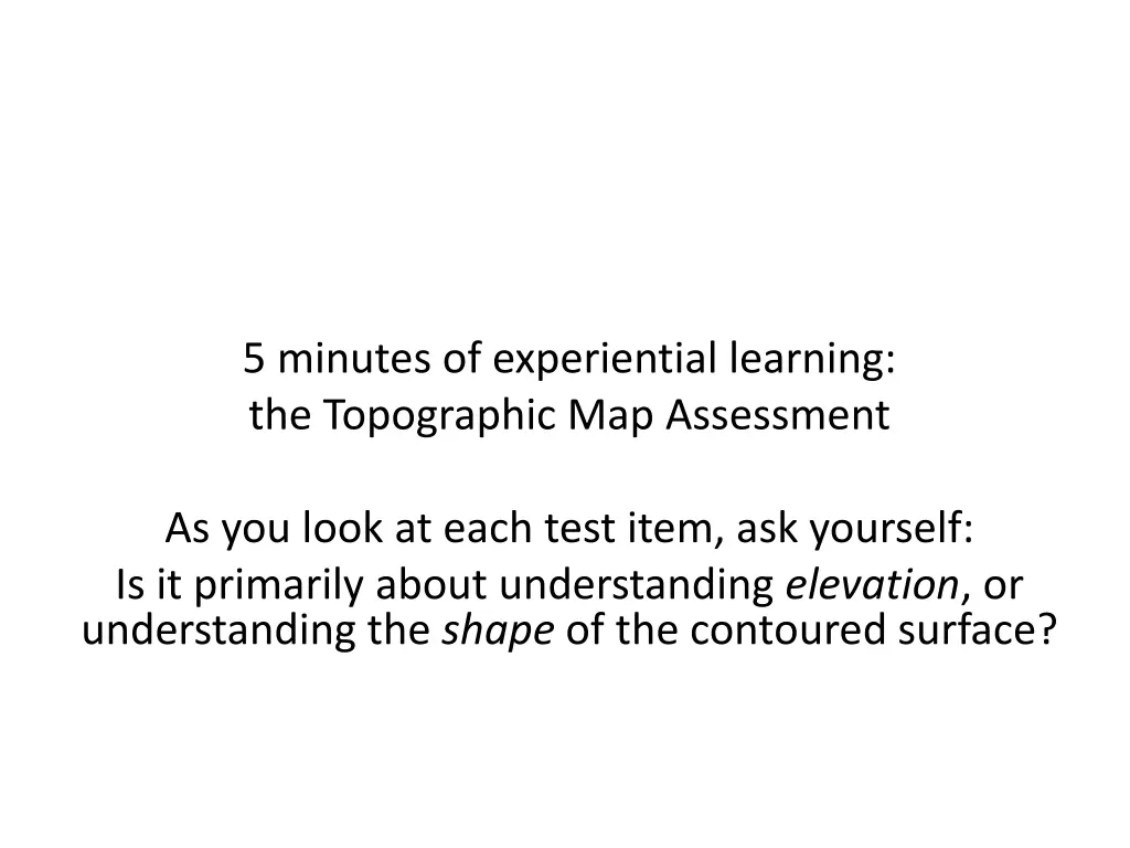 5 minutes of experiential learning