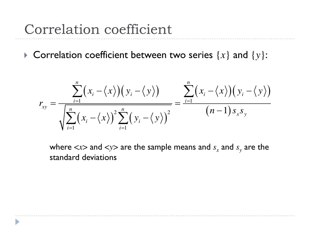 correlation coefficient
