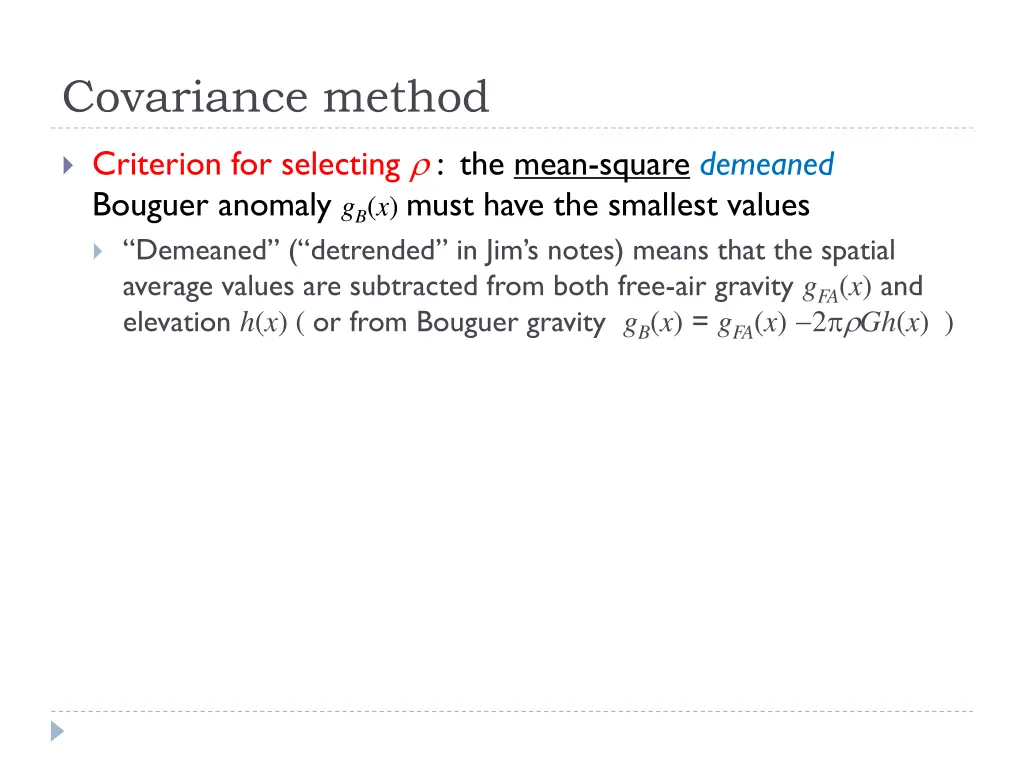 covariance method