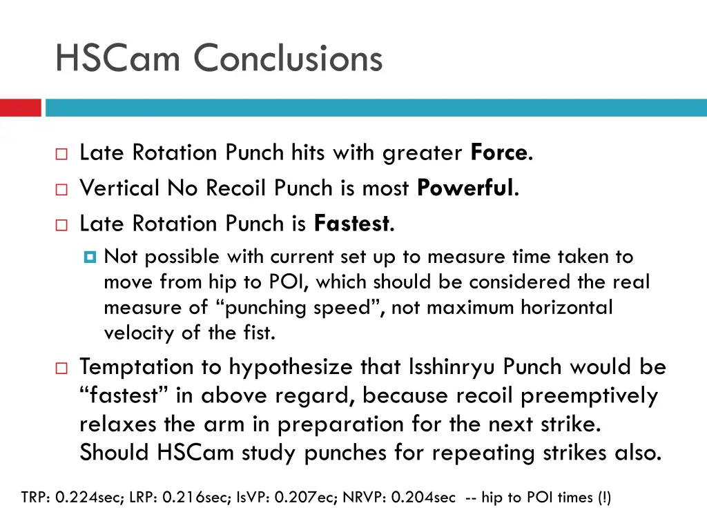 hscam conclusions