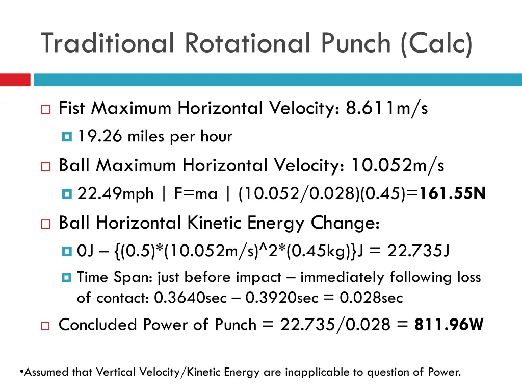 traditional rotational punch calc