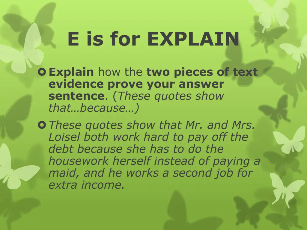 e is for explain