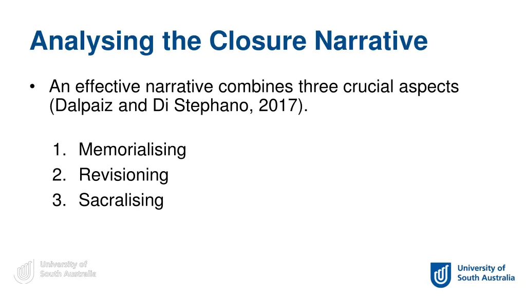 analysing the closure narrative
