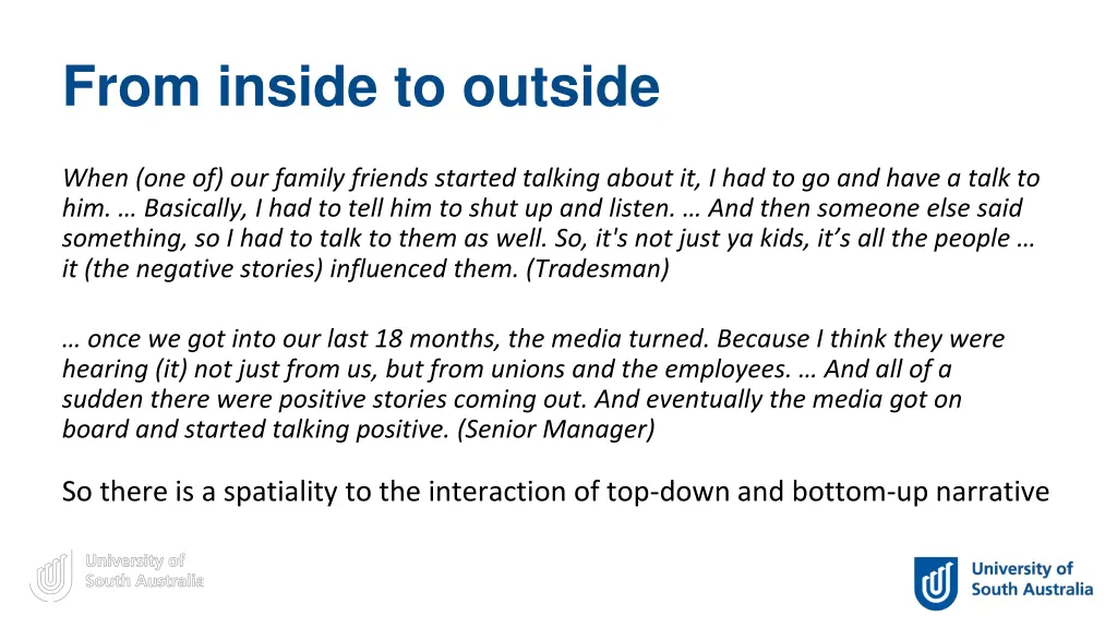 from inside to outside