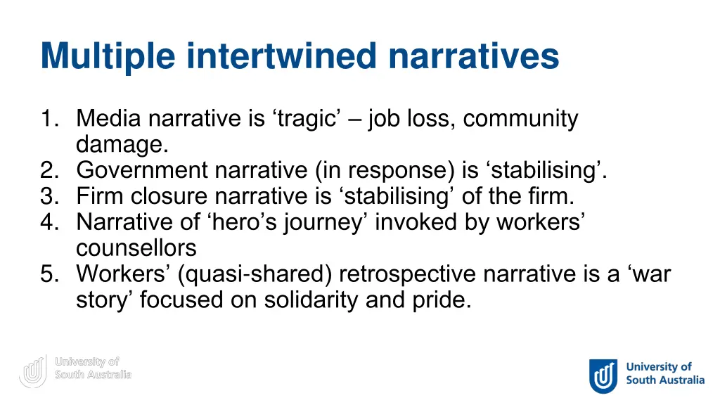 multiple intertwined narratives