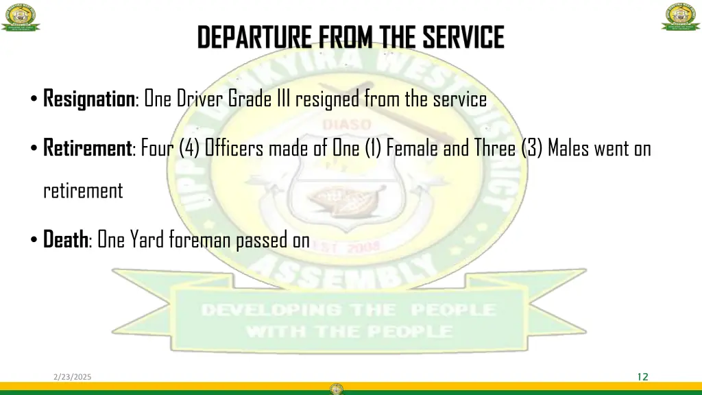 departure from the service